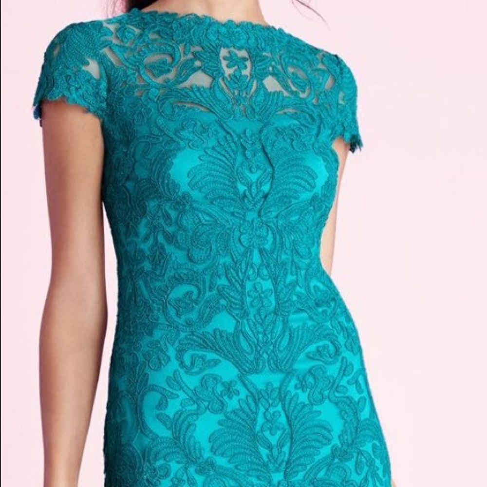 Worn Once - Tadashi Lace Sheath Dress - Aqua